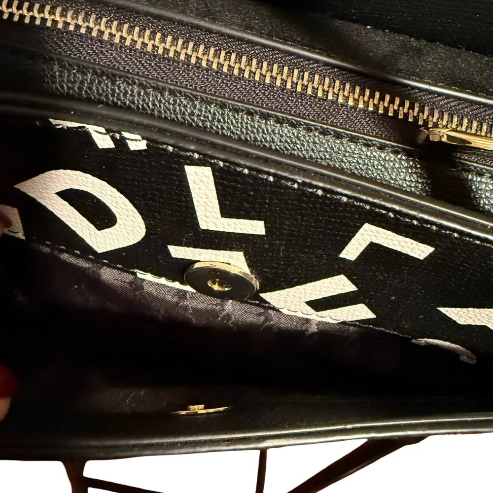 Karl Lagerfeld Paris NWT Multicolored Maybelle Graphic Logo Patch Satchel (P216) - Picture 10 of 14